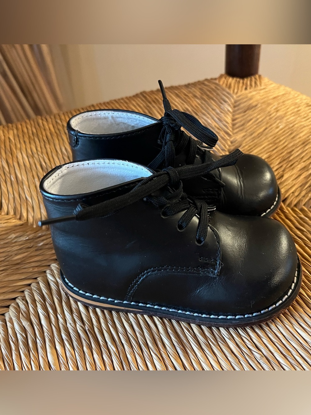 Josmo Kids Leather First Walker Booties Black Size 5.5 Like New